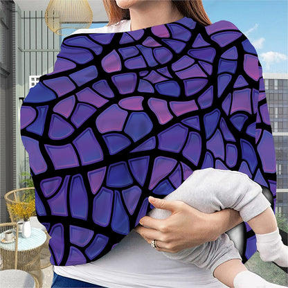 Purple Stained Glass Mosaic Print Baby Seat Cover