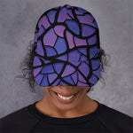 Purple Stained Glass Mosaic Print Baseball Cap