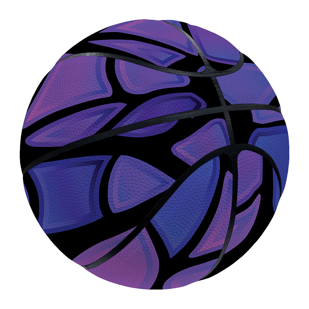 Purple Stained Glass Mosaic Print Basketball