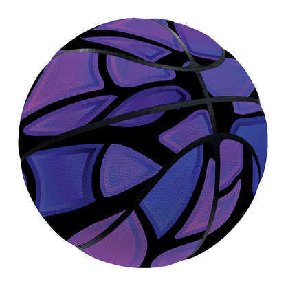 Purple Stained Glass Mosaic Print Basketball
