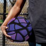 Purple Stained Glass Mosaic Print Basketball