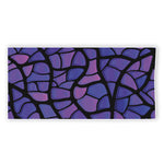 Purple Stained Glass Mosaic Print Beach Towel