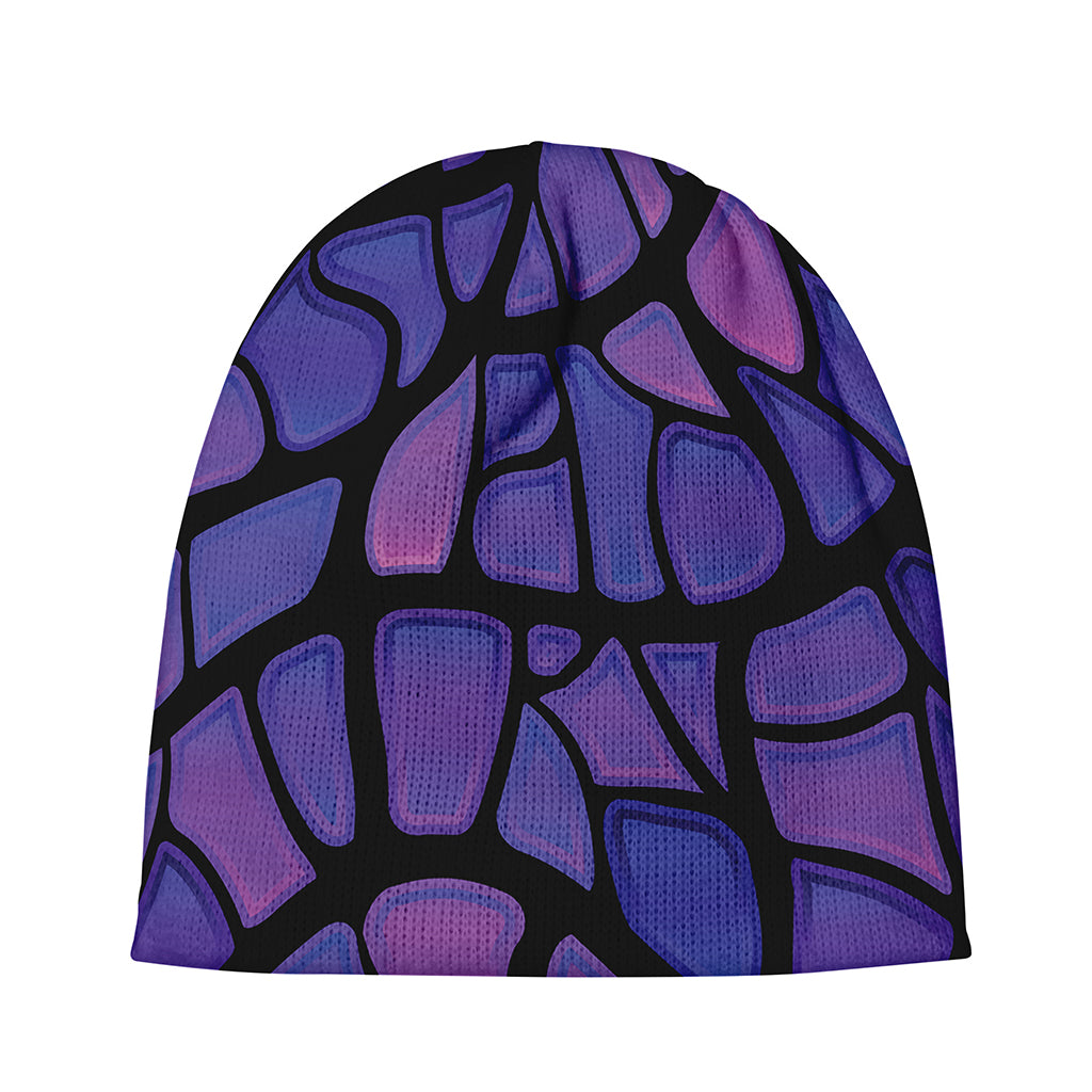 Purple Stained Glass Mosaic Print Beanie