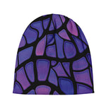 Purple Stained Glass Mosaic Print Beanie