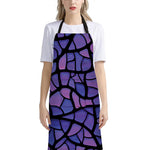 Purple Stained Glass Mosaic Print Bib Apron With Pocket