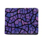 Purple Stained Glass Mosaic Print Bifold Wallet