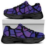 Purple Stained Glass Mosaic Print Black Chunky Shoes