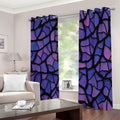 Purple Stained Glass Mosaic Print Dimout Grommet Curtains