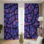 Purple Stained Glass Mosaic Print Blackout Pencil Pleat Curtains