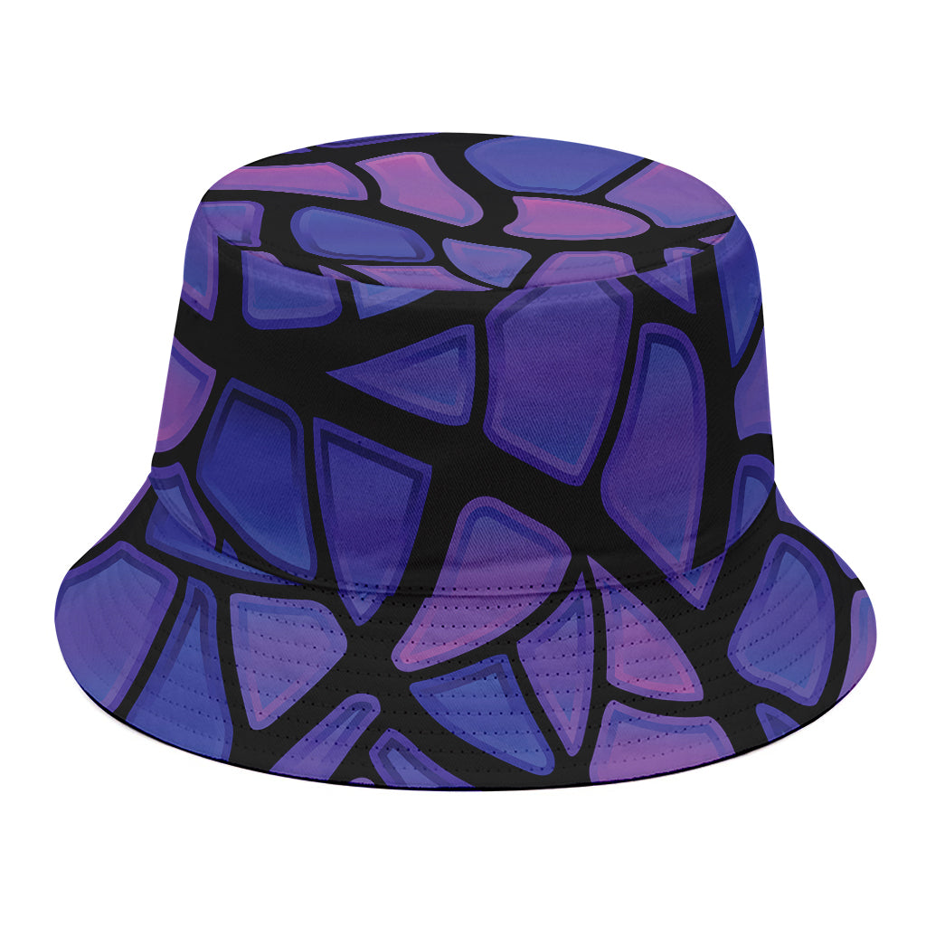 Purple Stained Glass Mosaic Print Bucket Hat