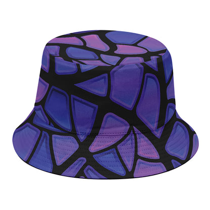 Purple Stained Glass Mosaic Print Bucket Hat