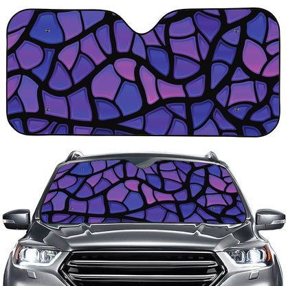 Purple Stained Glass Mosaic Print Car Windshield Sun Shade