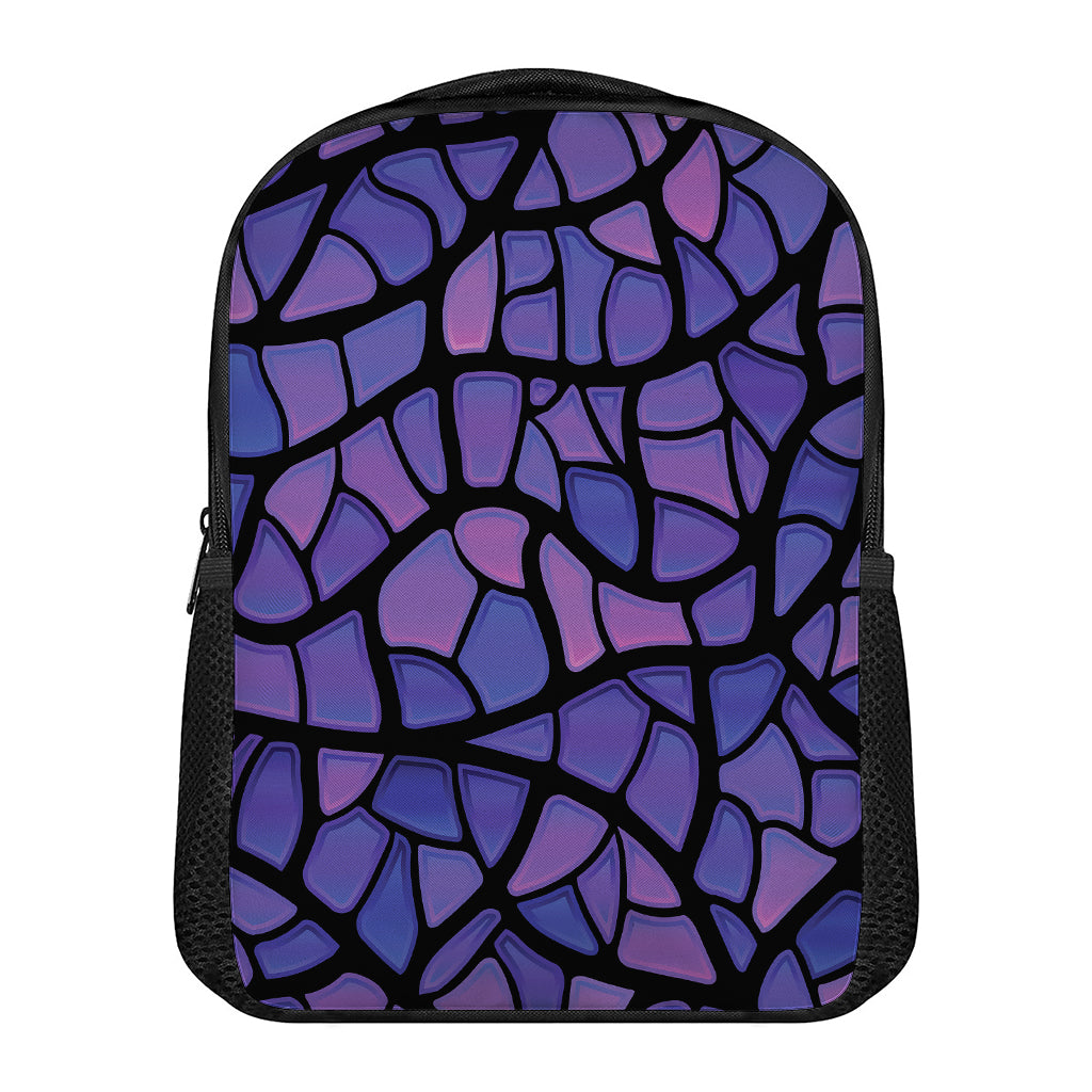 Purple Stained Glass Mosaic Print Casual Backpack