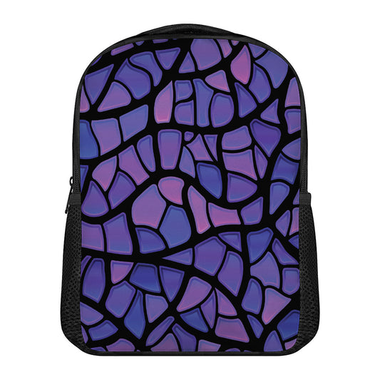 Purple Stained Glass Mosaic Print Casual Backpack