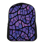 Purple Stained Glass Mosaic Print Casual Backpack