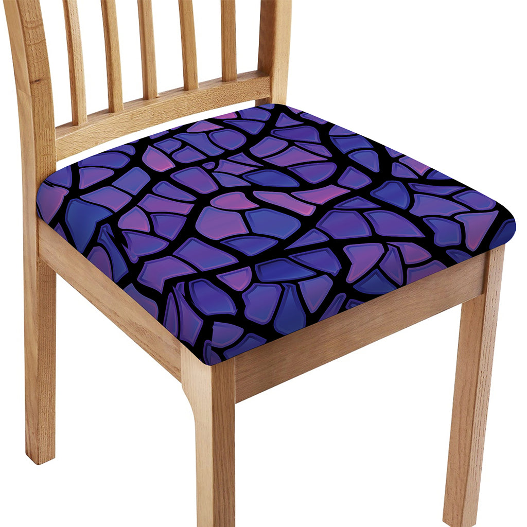 Purple Stained Glass Mosaic Print Chair Cushion Cover
