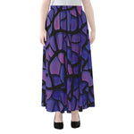 Purple Stained Glass Mosaic Print Chiffon Maxi Skirt