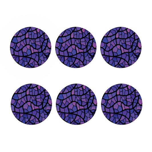Purple Stained Glass Mosaic Print Coaster Set
