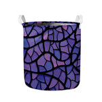 Purple Stained Glass Mosaic Print Collapsible Laundry Basket