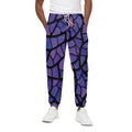 Purple Stained Glass Mosaic Print Cotton Sweatpants
