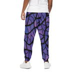 Purple Stained Glass Mosaic Print Cotton Pants