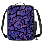 Purple Stained Glass Mosaic Print Crossbody Lunch Bag