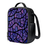 Purple Stained Glass Mosaic Print Crossbody Lunch Bag