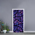 Purple Stained Glass Mosaic Print Door Sticker