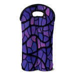 Purple Stained Glass Mosaic Print Double Neoprene Wine Tote
