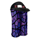 Purple Stained Glass Mosaic Print Double Neoprene Wine Tote