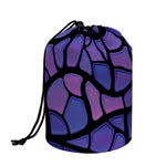 Purple Stained Glass Mosaic Print Drawstring Makeup Bag