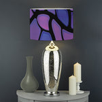 Purple Stained Glass Mosaic Print Drum Lamp Shade
