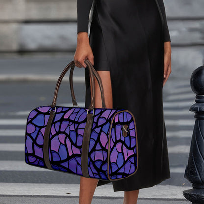 Purple Stained Glass Mosaic Print Duffle Bag