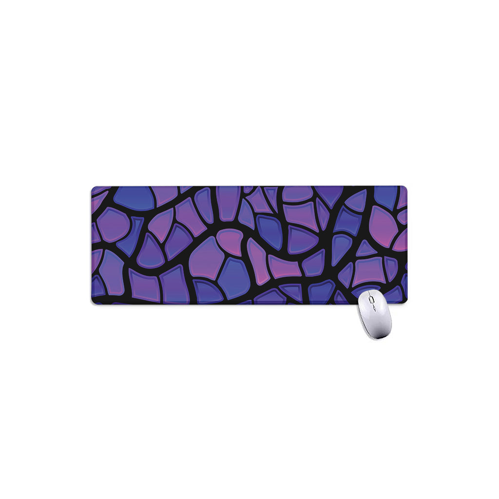Purple Stained Glass Mosaic Print Extended Mouse Pad