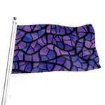 Purple Stained Glass Mosaic Print Flag