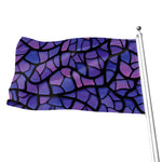 Purple Stained Glass Mosaic Print Flag