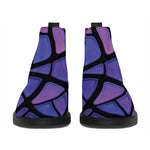 Purple Stained Glass Mosaic Print Flat Ankle Boots