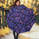 Purple Stained Glass Mosaic Print Foldable Umbrella