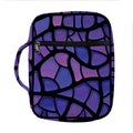 Purple Stained Glass Mosaic Print Front Pocket Bible Bag