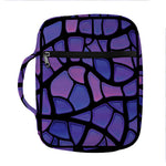 Purple Stained Glass Mosaic Print Front Pocket Bible Bag