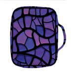Purple Stained Glass Mosaic Print Front Pocket Bible Bag