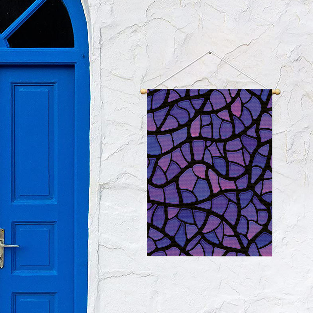 Purple Stained Glass Mosaic Print Garden Flag