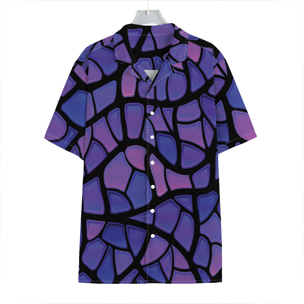 Purple Stained Glass Mosaic Print Hawaiian Shirt
