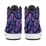 Purple Stained Glass Mosaic Print High Top Leather Sneakers