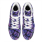 Purple Stained Glass Mosaic Print High Top Leather Sneakers