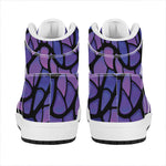 Purple Stained Glass Mosaic Print High Top Leather Sneakers