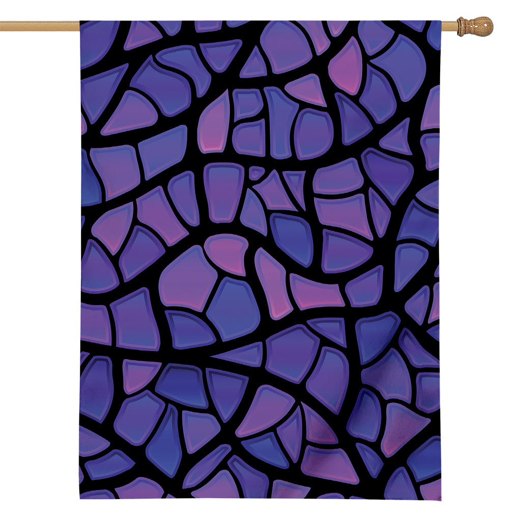 Purple Stained Glass Mosaic Print House Flag