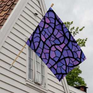 Purple Stained Glass Mosaic Print House Flag