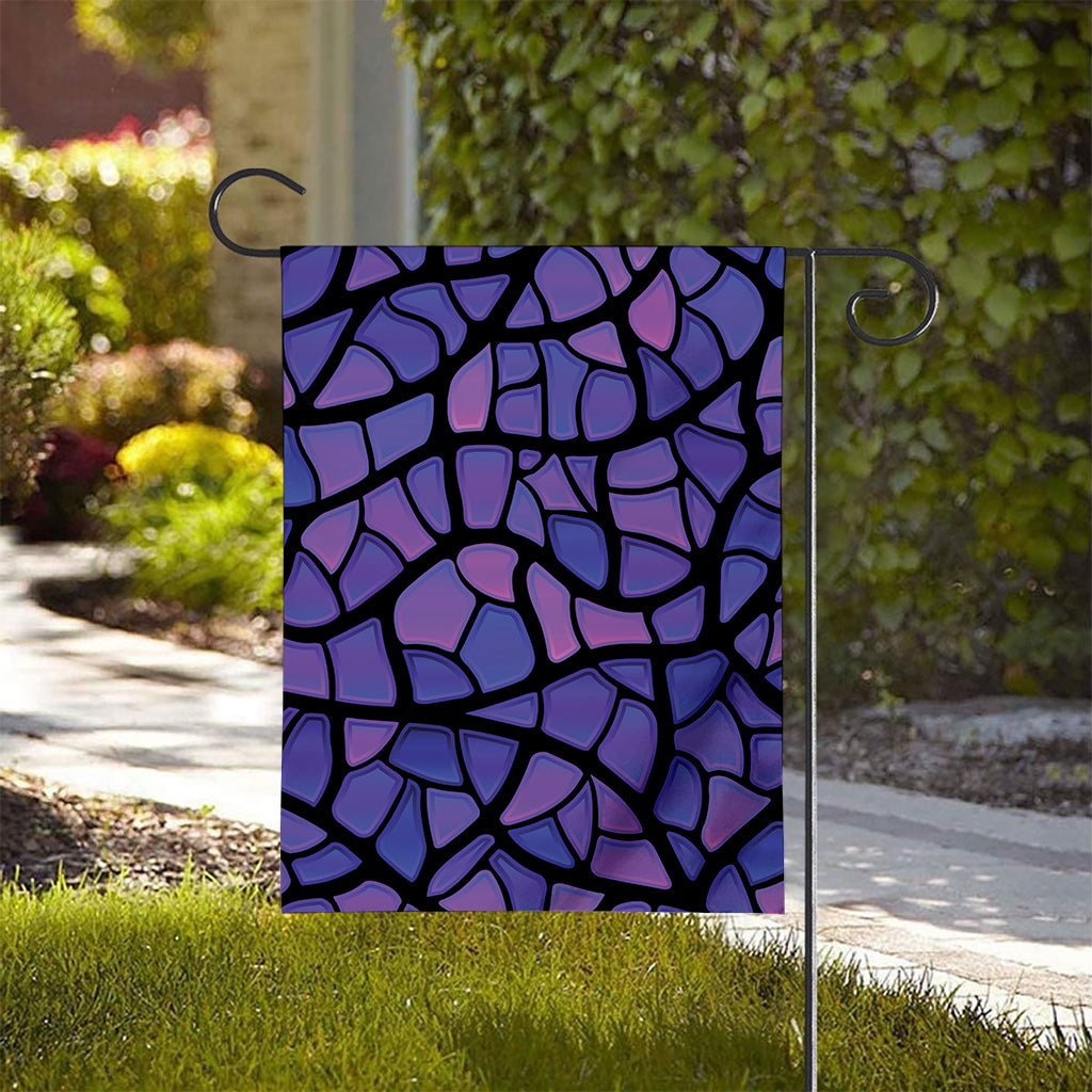 Purple Stained Glass Mosaic Print House Flag