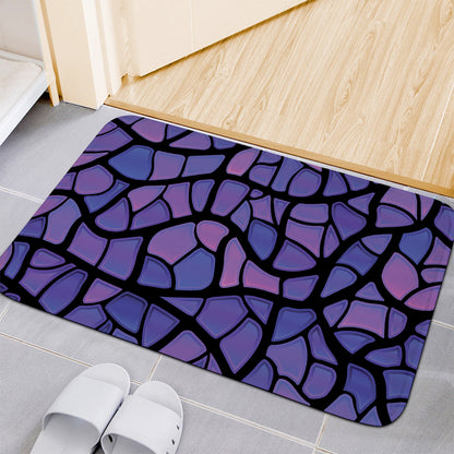 Purple Stained Glass Mosaic Print Indoor Door Mat